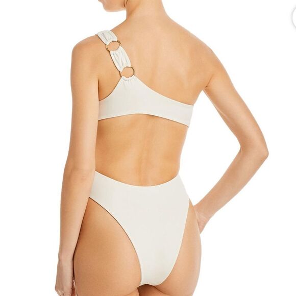 JOUES DE SABLE Sheida One Shoulder Ivory One Piece Swimsuit XL $190 - Picture 2 of 5